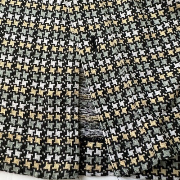 Vintage 70s Pierre Conte France Creation Jersey Shirt Men Size 4 Mod Houndstooth - Picture 14 of 14